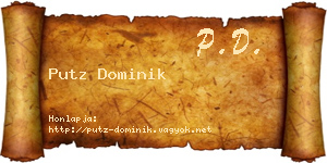 Putz Dominik névjegykártya